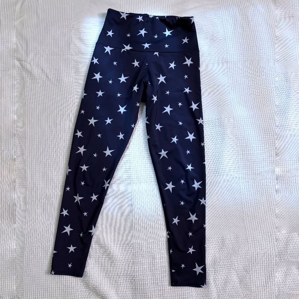 Onzie Blue and White Star Leggings